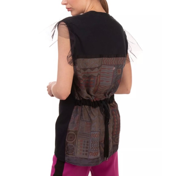 8PM Biker Style Top / ONE SIZE / Contrast Tulle - Picture 4 of 11